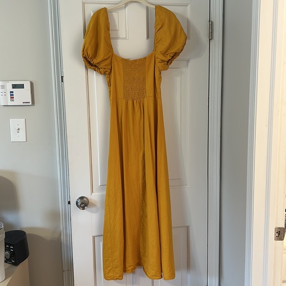 PRIM Puff Sleeve Button Midi Dress - Picture 6 of 6